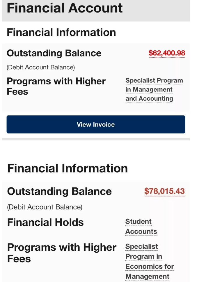 多伦多大学学费