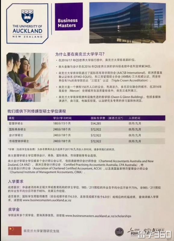 奥克兰大学Business Master 2019年4月开学奖金额度高达3万纽币！