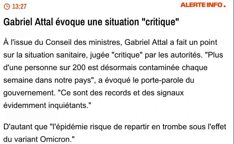 法国将日增10万例！奥密克戎病患每两天翻一倍！假期后或将封城！