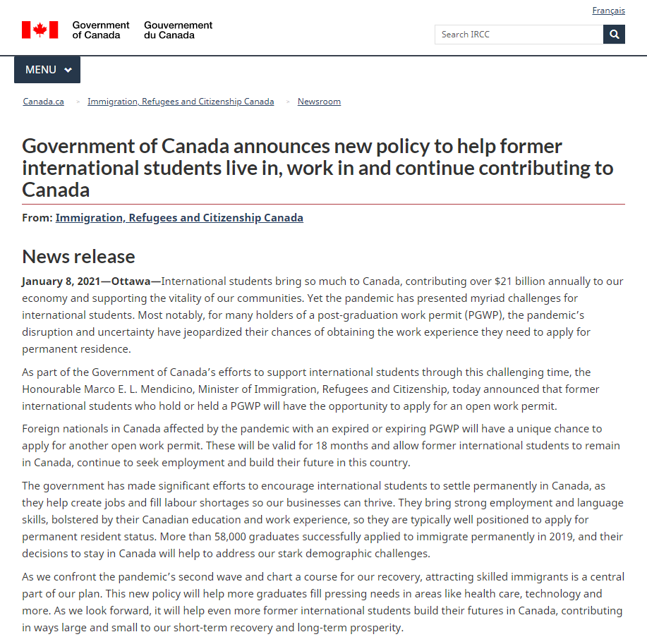 希望之光！加拿大毕业工签续签申请，本周即将开始！