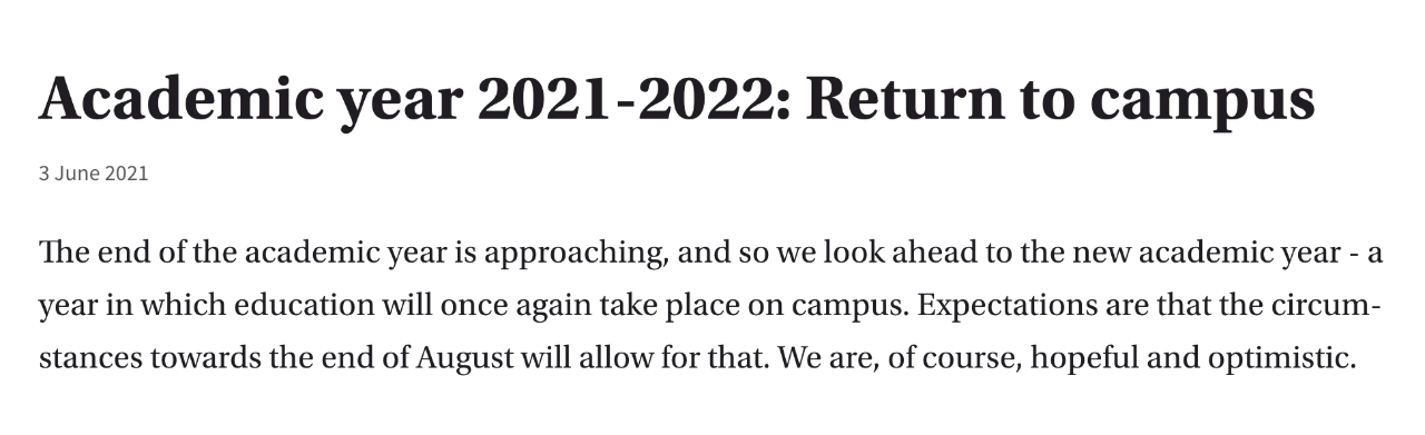 荷兰2021秋季新学年大学政策更新！网课or实体课？