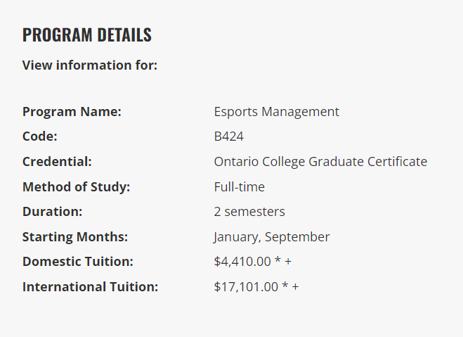 乔治布朗学院新研文！电子竞技管理专业！